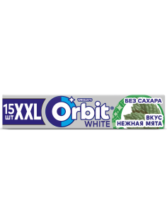 Жевательная резинка Orbit White XXL Нежная мята без сахара, 20.4г