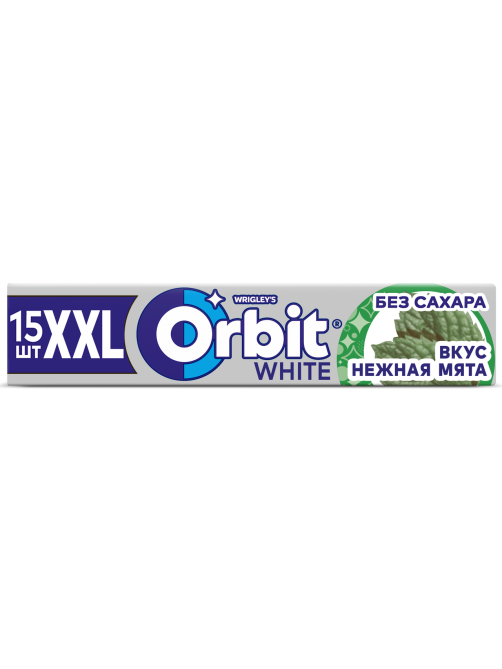Жевательная резинка Orbit White XXL Нежная мята без сахара, 20.4г