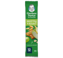 Батончик фруктово-злаковый детский Gerber Яблоко и виноград с 12 месяцев, 25г