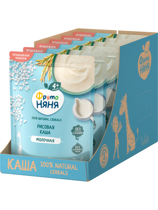 Каша рисовая детская ФрутоНяня молочная, 190г
