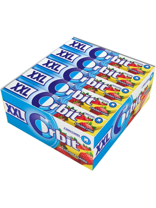 Жевательная резинка Orbit XXL клубника-банан, 20.4г x 20 шт