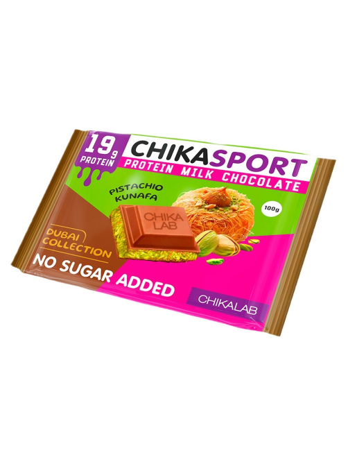 Шоколад Chikalab с фисташковой пастой и хрустящим тестом, 100г