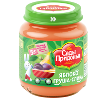 Пюре фруктовое детское Сады Придонья Яблоко, груша и слива с 5 месяцев, 120г