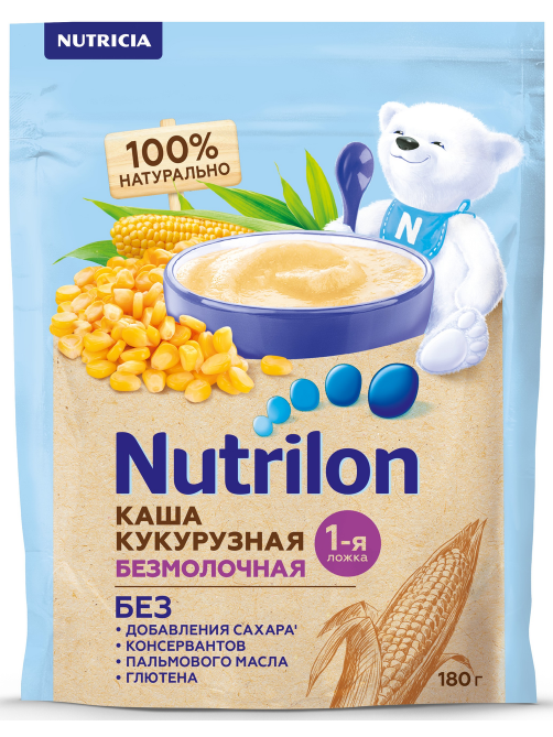 Каша безмолочная детская Nutrilon Кукурузная с 5 месяцев, 180г