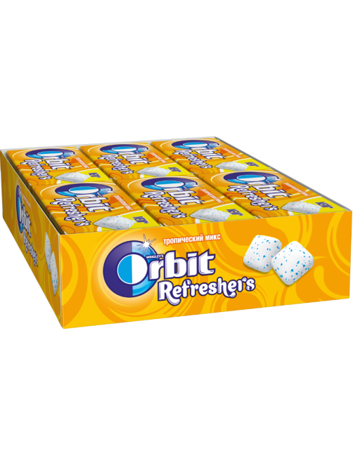 Жевательная резинка Orbit Refreshers тропический микс, 16г x 12 шт