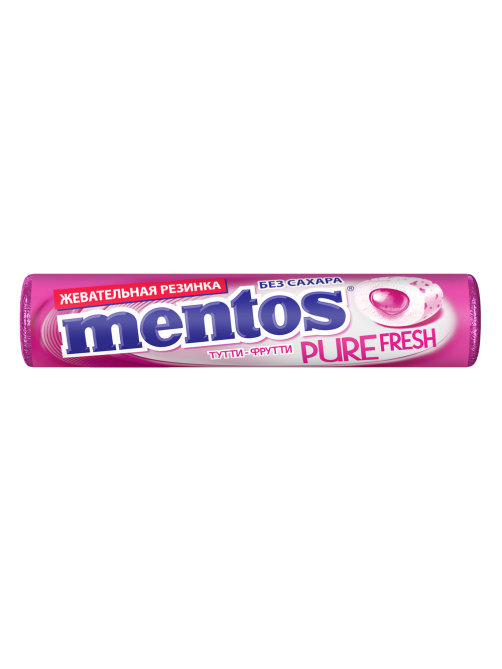 Жевательная резинка Mentos Pure Fresh Тутти Фрутти, 15.5г x 24 шт