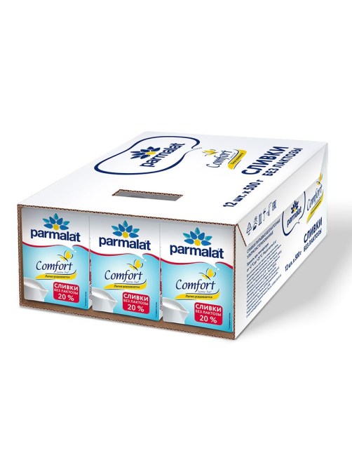 Сливки Parmalat ультрапастеризованные без лактозы 20%, 500г