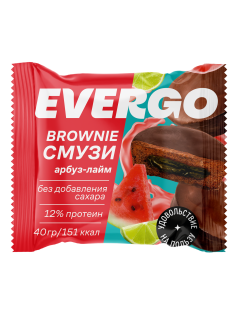 Пирожное протеиновое Evergo брауни смузи арбуз с лаймом, 40г
