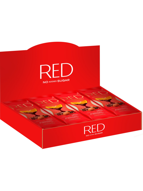 Шоколад Red Delight темный с апельсином и миндалем без сахара, 20г