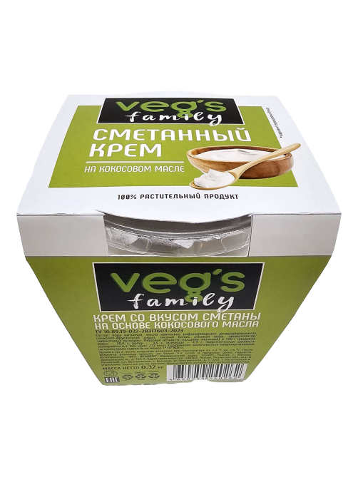 Крем со вкусом сметаны Veg's Family кокосовый, 320г