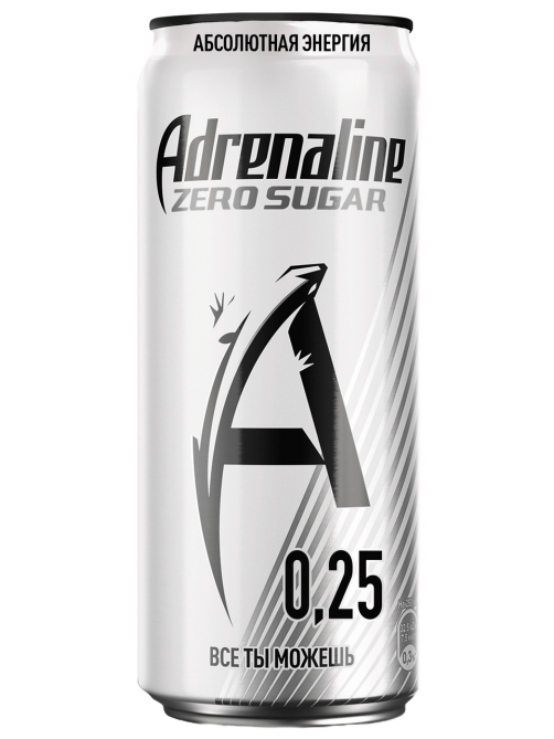 Напиток энергетический Adrenaline Rush Zero без сахара, 250мл x 12 шт