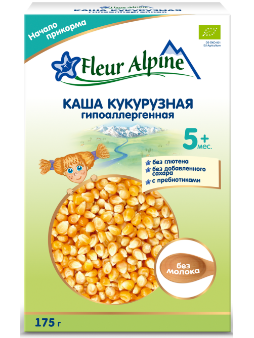 Каша безмолочная детская Fleur Alpine Кукурузная с 5 месяцев, 175г