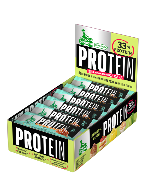 Батончик протеиновый Bionova Protein соленый крем-ирис, 50г