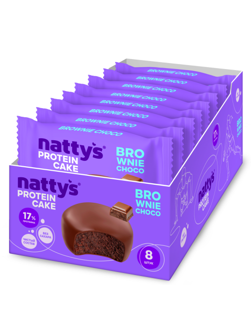 Пирожное протеиновое Nattys Pro Brownie Choco, 50г