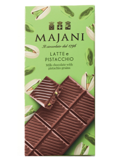Шоколад Majani молочный фисташка, 100г