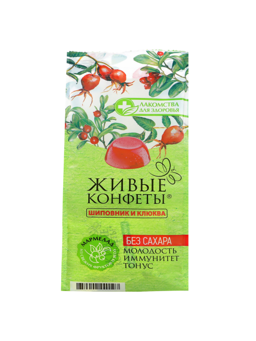 Мармелад Лакомства для здоровья Шиповник-клюква без сахара, 170г