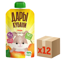 Пюре детское Дары Кубани груша, 90г x 12 шт