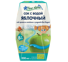 Сок детский Fleur Alpine с водой Яблоко с 8 месяцев, 200мл