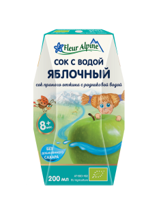 Сок детский Fleur Alpine с водой Яблоко с 8 месяцев, 200мл