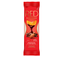 Шоколад Red Delight темный с апельсином и миндалем без сахара, 20г