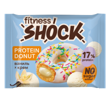 Пирожное протеиновое Fitness Shock Донат с ванилью и кремом, 70г
