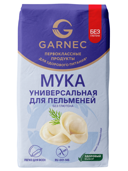 Мука Garnec универсальная для пельменей без глютена, 500г