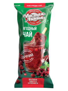 Чай Чистая Линия малина, чабрец и брусника замороженный, 50г