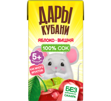 Сок детский Дары Кубани яблоко и вишня, 125мл