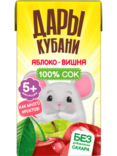 Сок детский Дары Кубани яблоко и вишня, 125мл