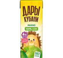 Сок детский Дары Кубани яблочный, 200мл