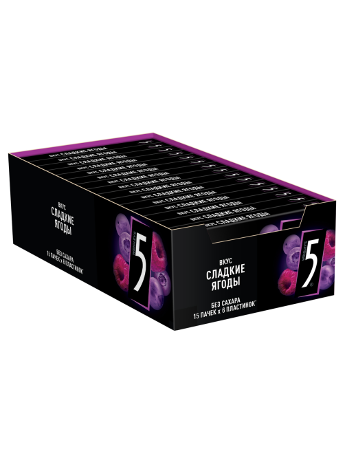 Жевательная резинка Five сладкие ягоды без сахара, 15.6г x 15 шт