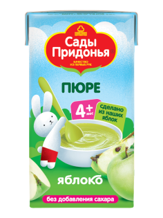 Пюре фруктовое детское Сады Придонья Яблоко с 4 месяцев, 125г