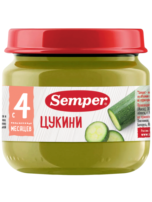 Пюре овощное детское Semper Цукини с 4 месяцев, 80г
