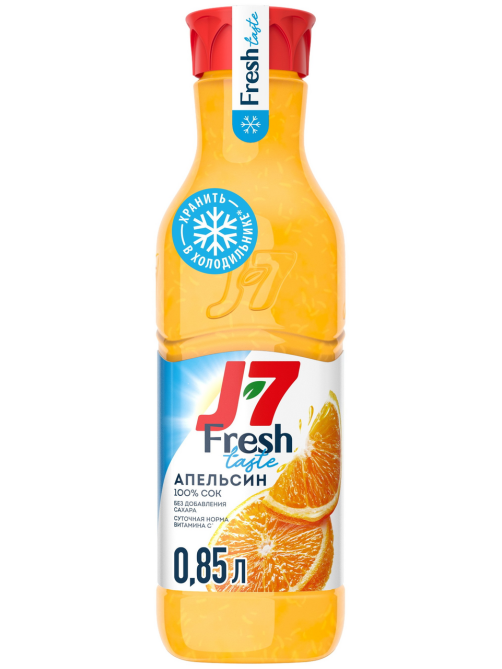 Сок J7 Fresh Taste апельсиновый с мякотью, 850мл