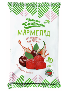 Мармелад Умные сладости Вишня без сахара, 200г
