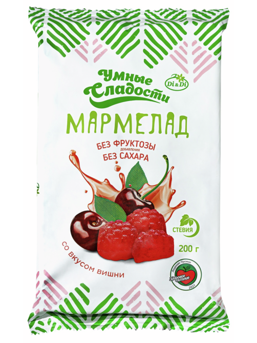 Мармелад Умные сладости Вишня без сахара, 200г