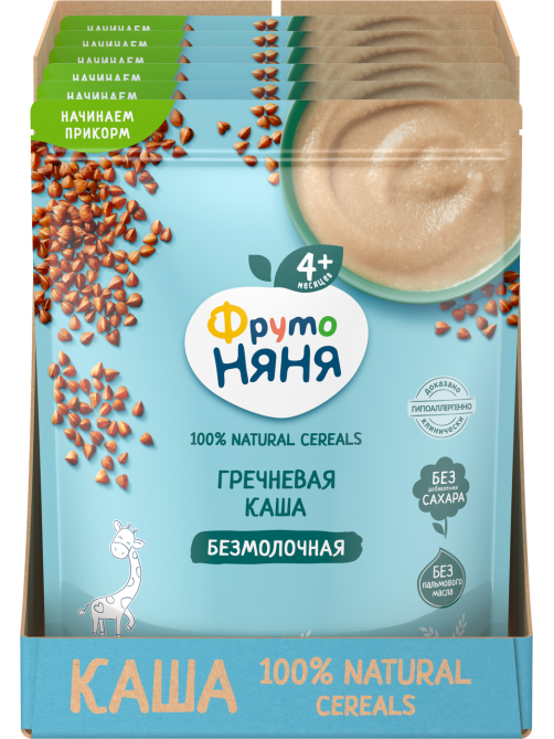 Каша детская гречневая ФрутоНяня безмолочная, 190г
