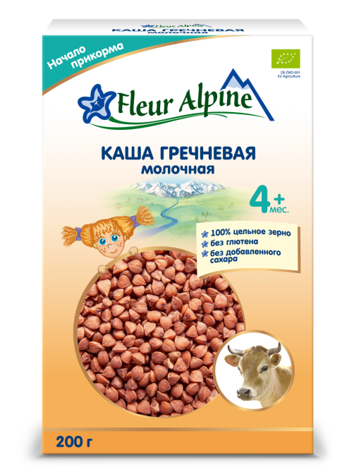 Каша молочная детская Fleur Alpine Гречневая с 4 месяцев, 200г