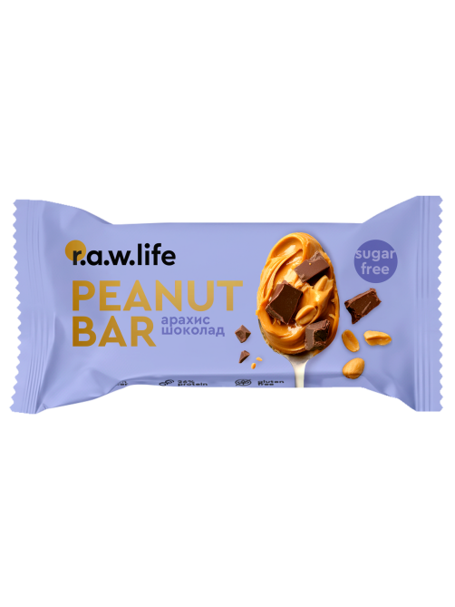 Батончик протеиновый R.A.W. LIFE арахис и шоколад, 35г x 12 шт