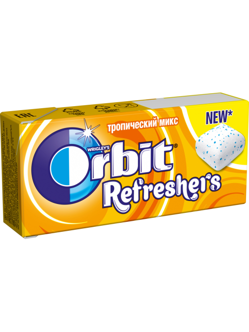 Жевательная резинка Orbit Refreshers тропический микс, 16г x 12 шт