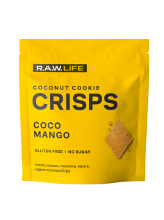 Печенье криспы R.A.W. LIFE с кокосом и манго без сахара без глютена, 35г