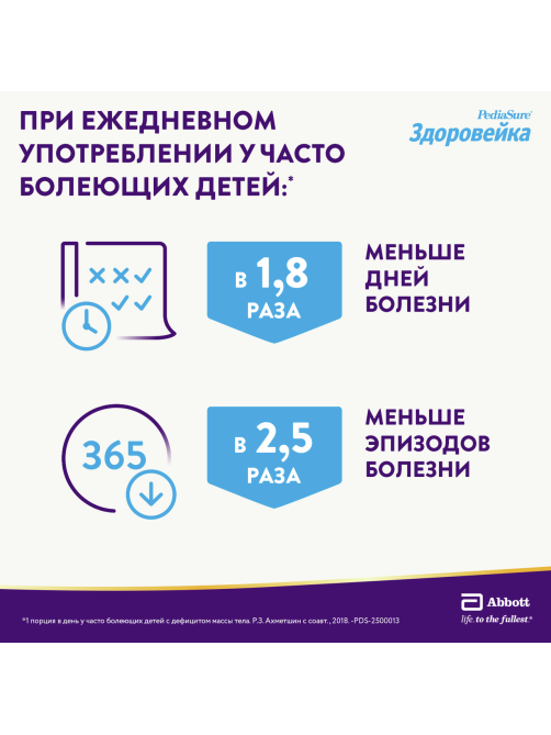 Смесь жидкая детская PediaSure Здоровейка Ваниль с 12 месяцев, 200мл