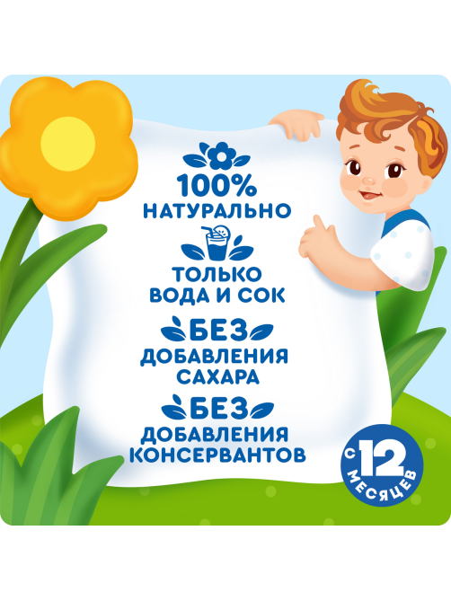 Напиток сокосодержащий детский Агуша Яблоко и виноград с 12 месяцев, 300мл