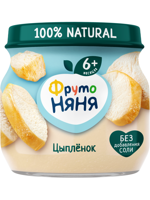 Пюре мясное детское ФрутоНяня Цыпленок с 6 месяцев, 80г