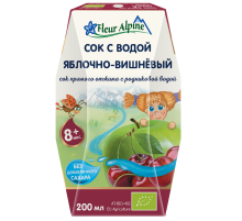 Сок детский Fleur Alpine с водой Яблоко и вишня с 8 месяцев, 200мл