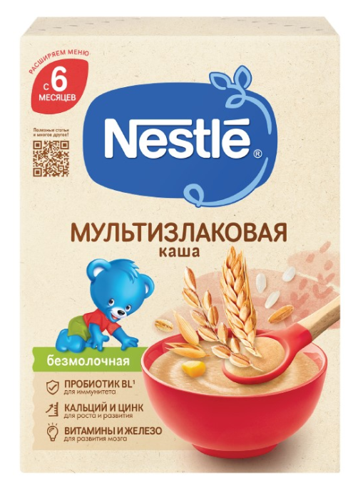 Каша безмолочная детская Nestle 4 злака с 6 месяцев, 200г