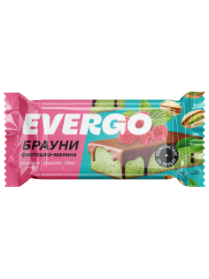 Пирожное протеиновое Evergo брауни фисташка и малина, 50г