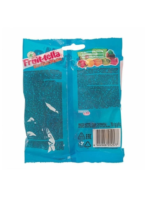 Мармелад жевательный Fruittella Крутой микс с фруктовым соком, 70г