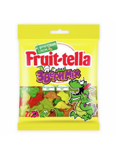 Мармелад жевательный Fruittella Звери микс с фруктовым соком, 70г