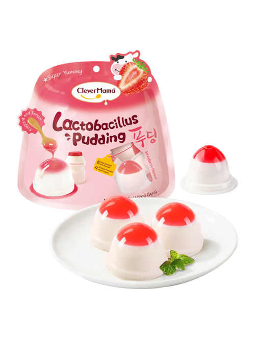 Пудинг Clever Mama с лактобактериями и клубникой, 115г